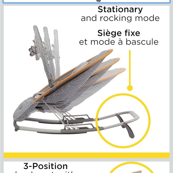 Gray Baby Rocker with Stationary Mode Safety 1st Amherst Rocker, Stardust - Picture 2 of 6
